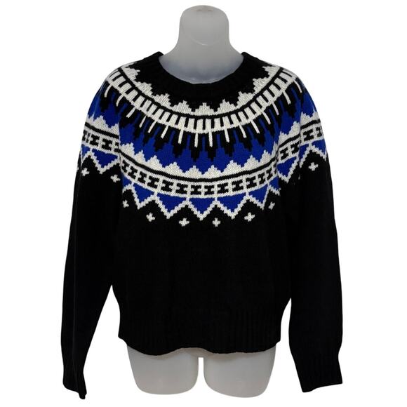 Polo Ralph Lauren Nordic Fair Isle Black Wool Cashmere Sweater Size M NWT $248 - Picture 1 of 4